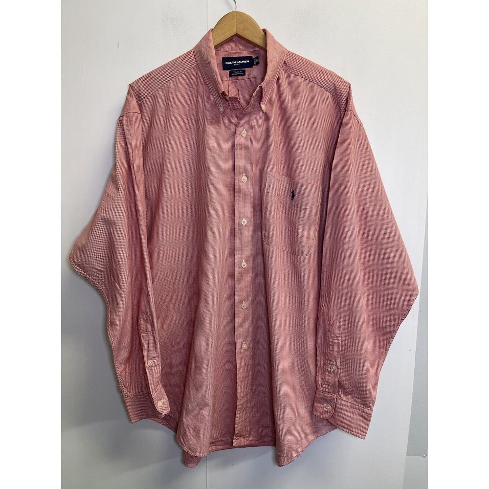 Ralph Lauren‎ Golf Mens XL Tilden Shirt Button Down Long Sleeves Houndstooth Red